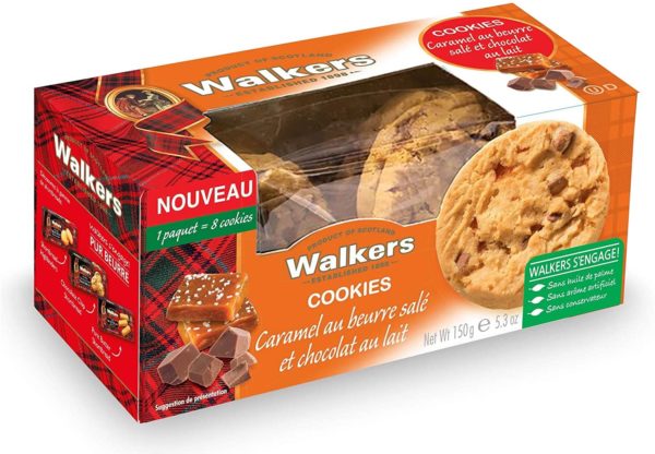 Walkers - Cookies caramel et beurre salé et chocolat au lait 150g