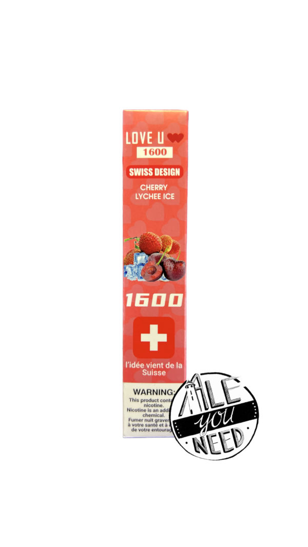 Love U - Cherry Lychee Ice 1600 bouffées (2% nicotine)