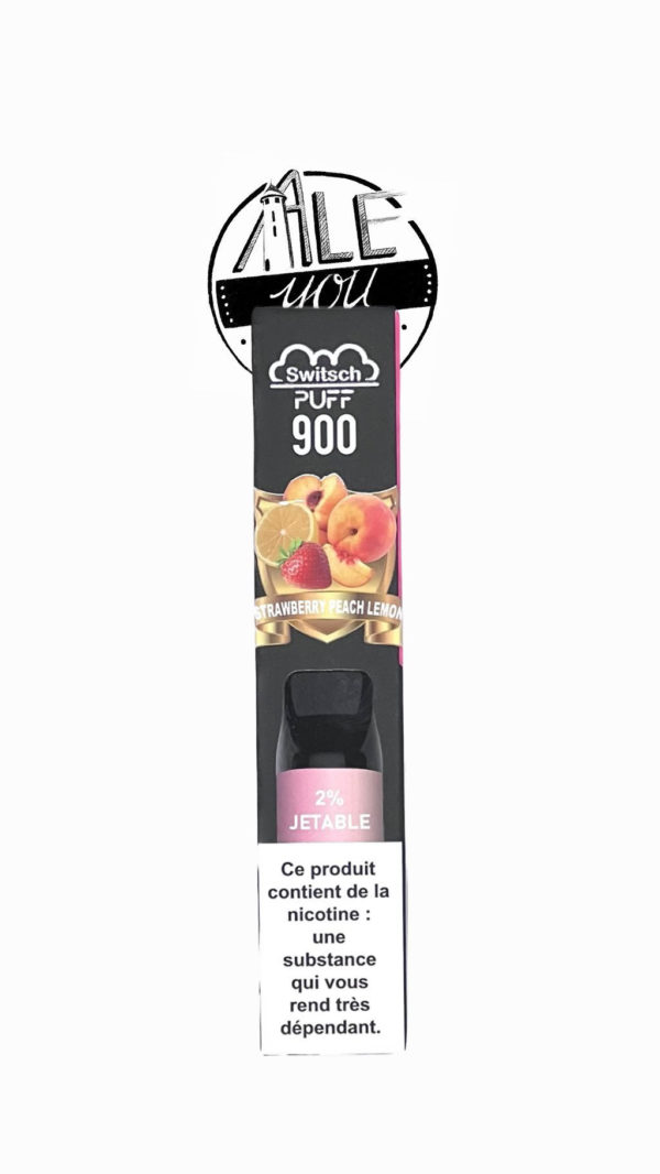 Switsch Puff - Strawberry Peach Lemon 900 bouffées (2% nicotine)