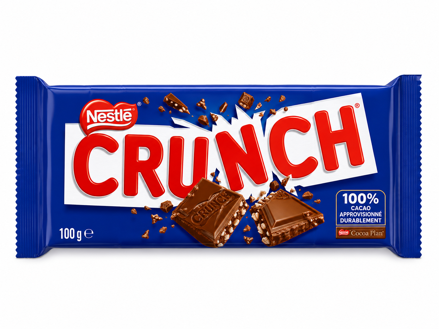Nestlé Crunch tablette de chocolat au lait 100g - livraison rapide Lausanne
