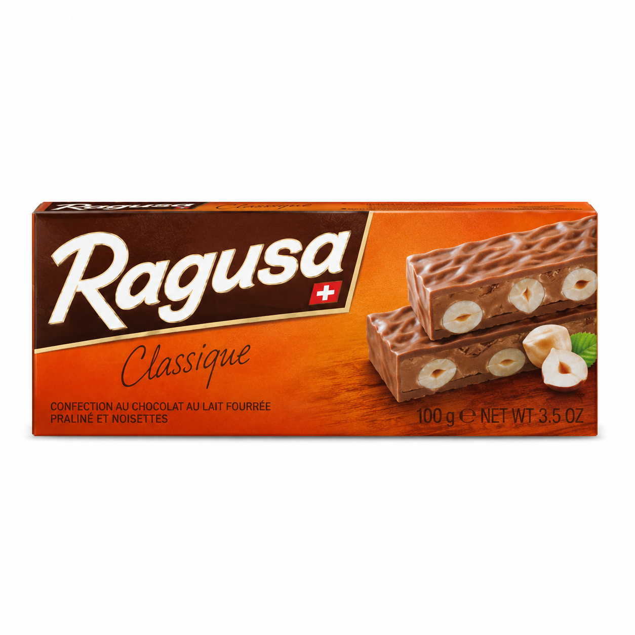 Ragusa Classique chocolat suisse au lait praliné noisettes 100g - livraison rapide Lausanne
