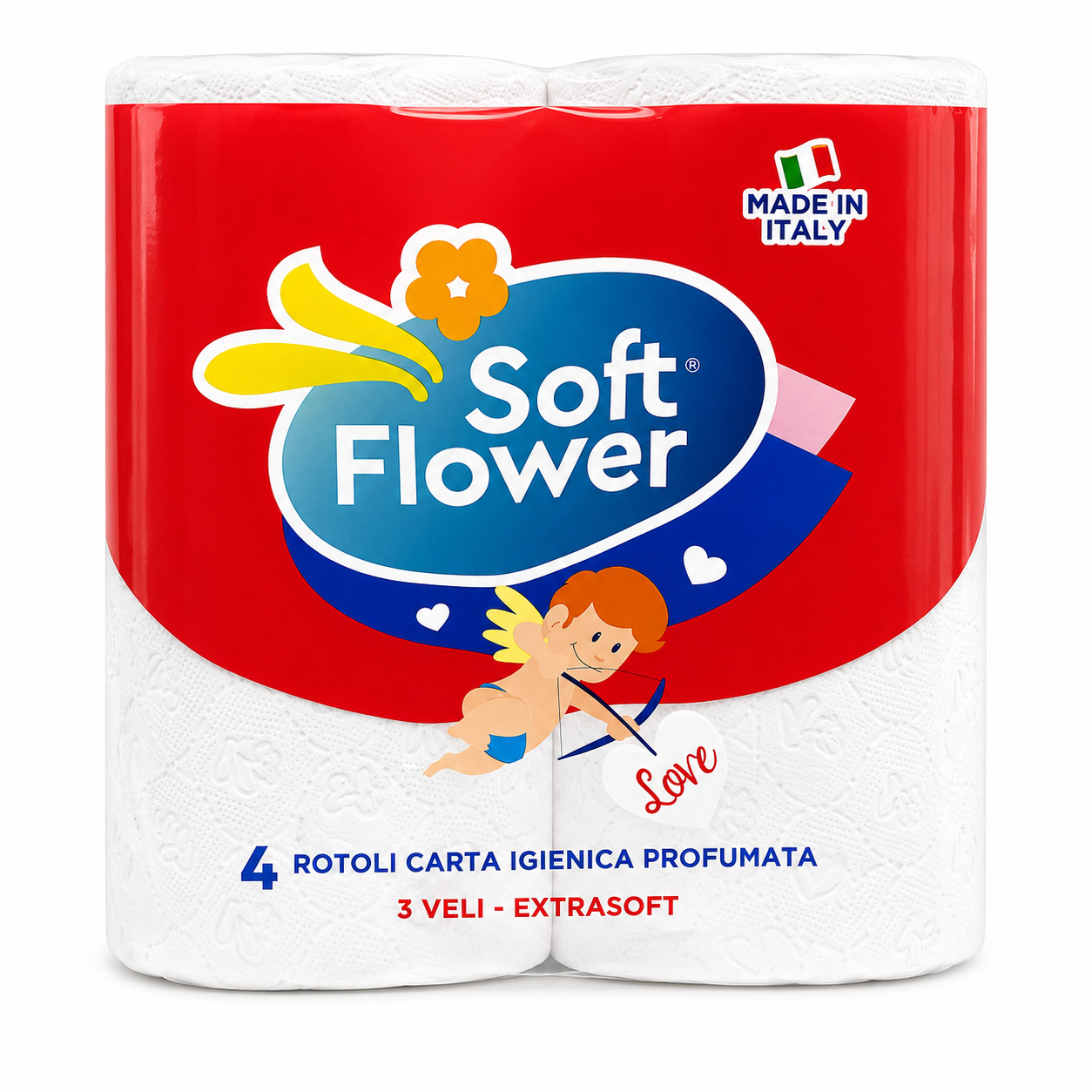 Soft Flower papier toilette parfumé 3 plis 4 rouleaux - livraison rapide Lausanne